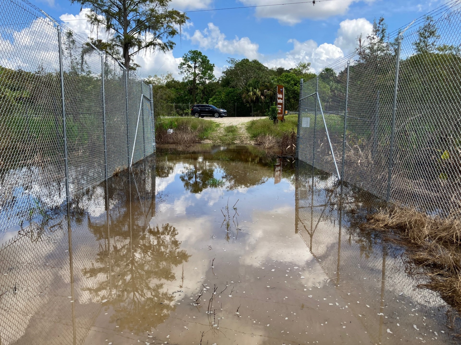 Old entrance under water looking out