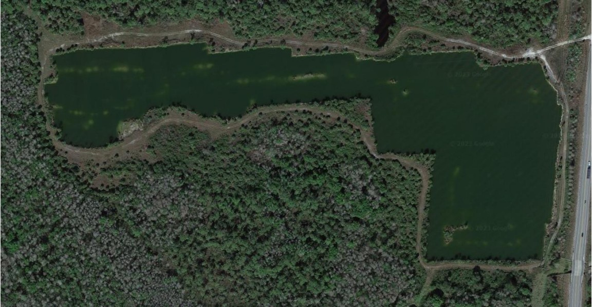Aeiral image of Pistol Pond showing islands