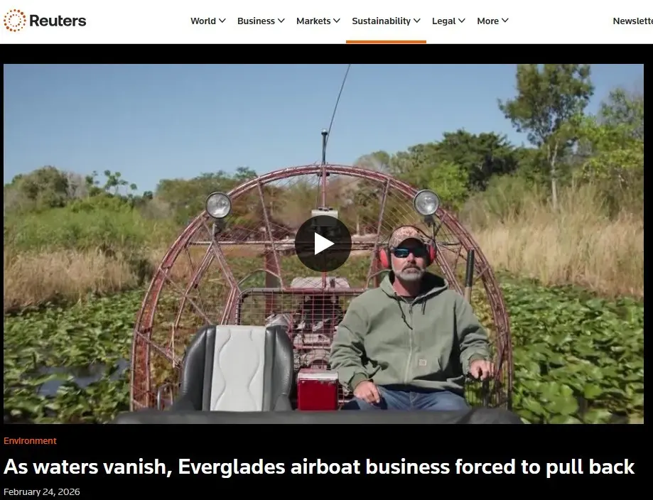 image of Marshall Jones of Macks fish camp on story about everglades drying Feb 24 2026